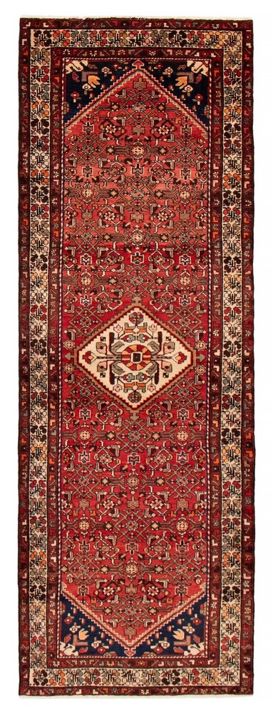 3'8" x 10'7" Vintage Hand-knotted Runner Rug Traditional Oriental Wool Carpet