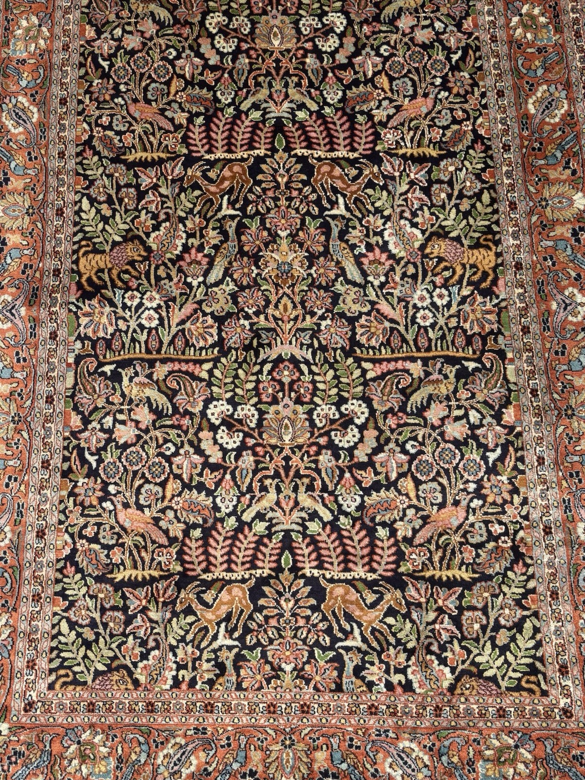 73x51 Hand Woven Silk Carpet By CIE In The Tradition Of 16th Mughal Emperor. gallery