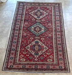 Exquisite 1960s Hand-knotted Rug Size: 4’6″ X 6’11” Shirwan 100% Wool