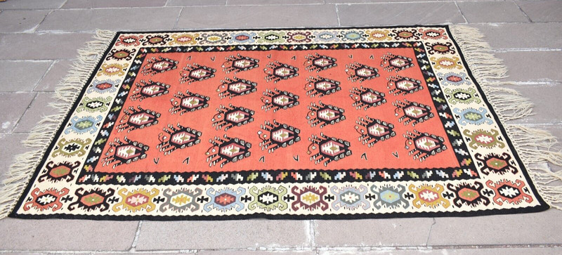 Vintage Sharkoy Rug 55'' x 78'' Flat Woven Sharkoy Kilim Fine Quality Wool Rug gallery