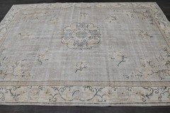 Oushak 7×10,Turkish Rug,vintage,anatolian,BEIGE,kilim,Bohemian,handmade,wool