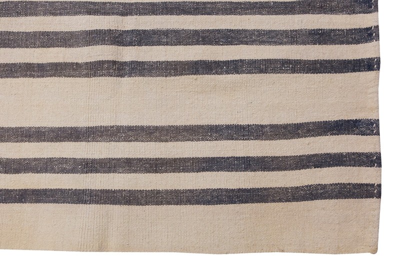 Goat Hair Turkish Striped Kilim Runner,Vintage Minimal Kilim,2'6 x 17'11 ft gallery