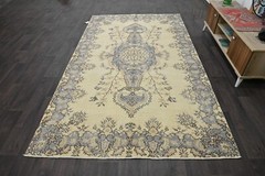 Oushak 5×9,Turkish Rug,vintage,anatolian,BEIGE,kilim,Bohemian,handmade,wool