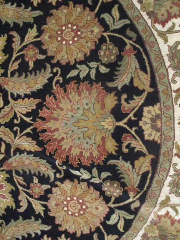 8' ROUND GORGEOUS DESIGN Allover-Pattern HANDMADE-KNOTTED FINE WOOL RUG 586027 gallery