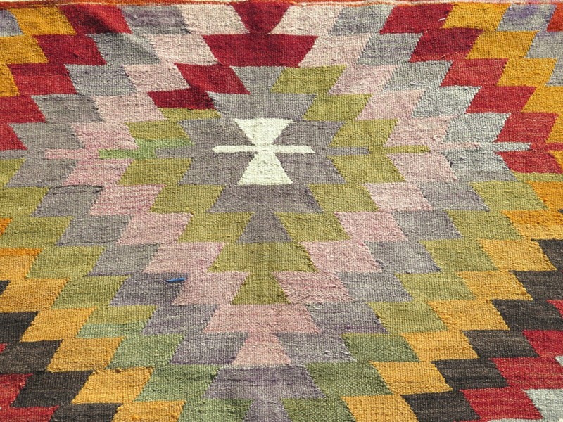 Area Rugs, Turkish Kilim Wool, Handmade Floor Carpet Large Teppich Tapi 76"x107" gallery