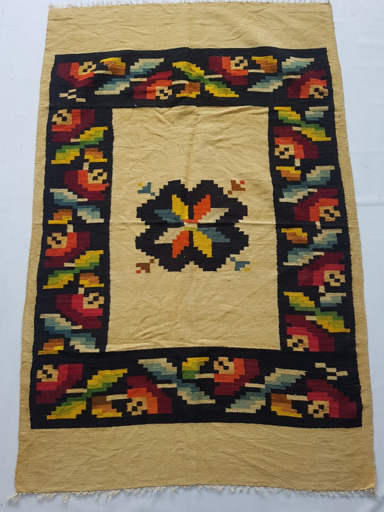 Vintage Handmade Traditional Native American Kilim Floor Rug Carpet 190x125 cm