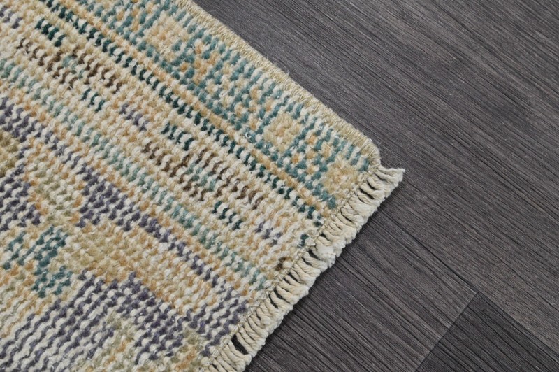 Vintage Turkish Runner Rug 2x7ft Wool Anatolian Handmade Hallway Oushak BEIGE gallery