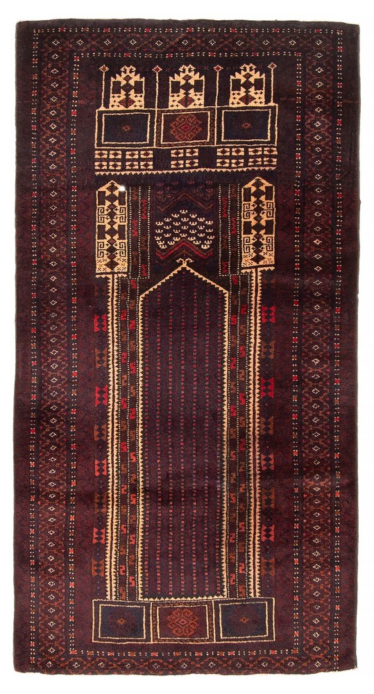 Vintage 2'10" x 5'6" Traditional Hand Knotted Vegetable Dye Wool Area Rug
