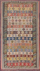 Vegetable Dye Kilim Area Rug 5×10 Ft Hand-Knotted Oriental Tribal Wool Carpet
