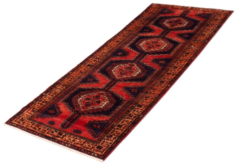 3'7" x 9'5" Vintage Hand-knotted Runner Rug Traditional Oriental Wool Carpet gallery