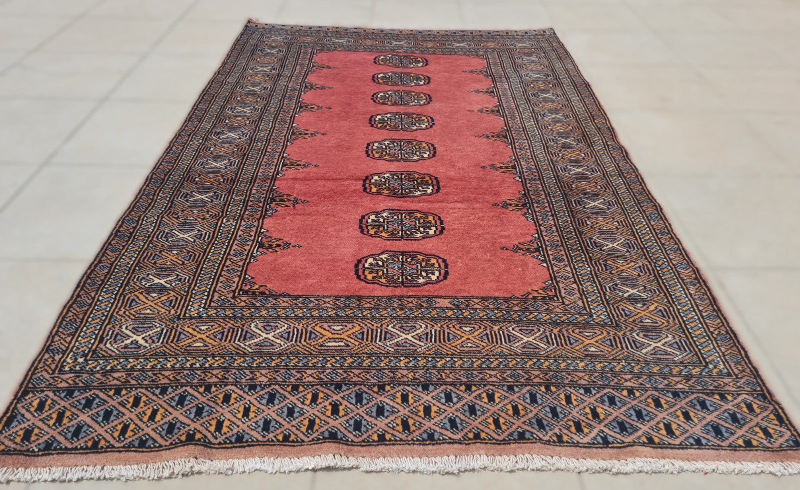 Amazing Hand Knotted Vintage Pakistani Bokhara jhaldar Wool Area Rug 5 x 3 Ft gallery
