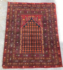 Vintage Hand Made Traditional Rug Oriental Wool Multicolor Carpet 122×95 cm