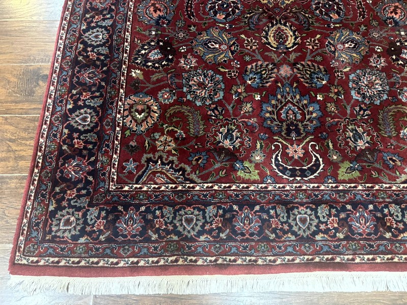 Indo Per'sian Rug 5x7, Vintage Traditional Floral Carpet, Burgundy and Navy Blue gallery
