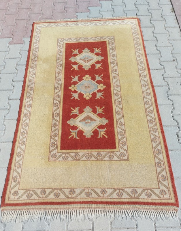Handmade Rug, Vintage Handmade Rug Handmade Wool Rug Natural Antiq Vintage Rug gallery
