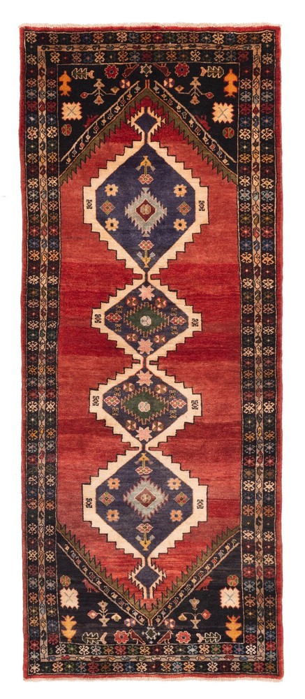 Vintage Hand-knotted Runner Rug 3'8" x 9'2" Traditional Oriental Wool Carpet