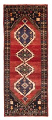 Vintage Hand-knotted Runner Rug 3’8″ x 9’2″ Traditional Oriental Wool Carpet