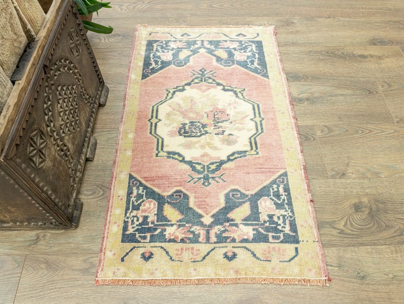Eco Friendly Stylish Bath, Floor Mat-Hand Knotted Oushak Turkish Rug-1.9x3.1 ft gallery