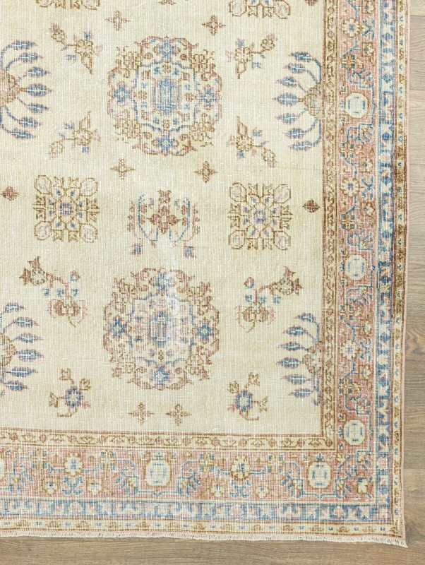 Extra-Long Turkish Oushak Runner 4x22.9 ft – Cream Blue – Quiet Luxury Decor gallery