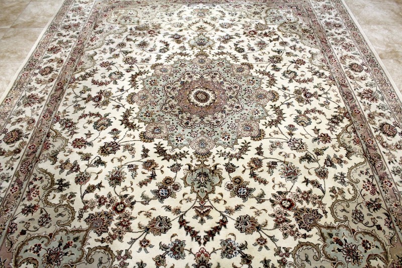 8X11 BREATHTAKING MASTERPIECE 400+KPSI 50RAJ HAND KNOTTED SILK WOOL TABRIZZ RUG gallery