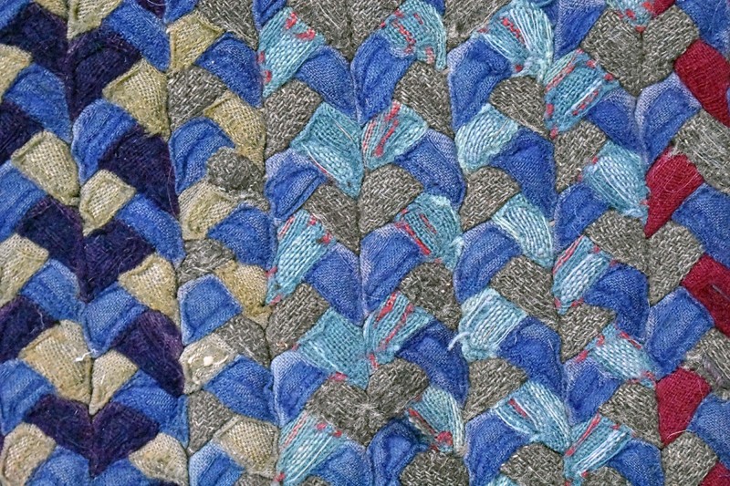 Vintage Hand Made Braided Wool Rug - Maine - Country, Folk Craft, Oval - 40x52 gallery