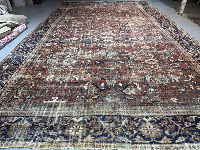 Antique Large Palace Size Carpet, Rust Mahal Sultan-Abad 12.8 X 23 Feet gallery