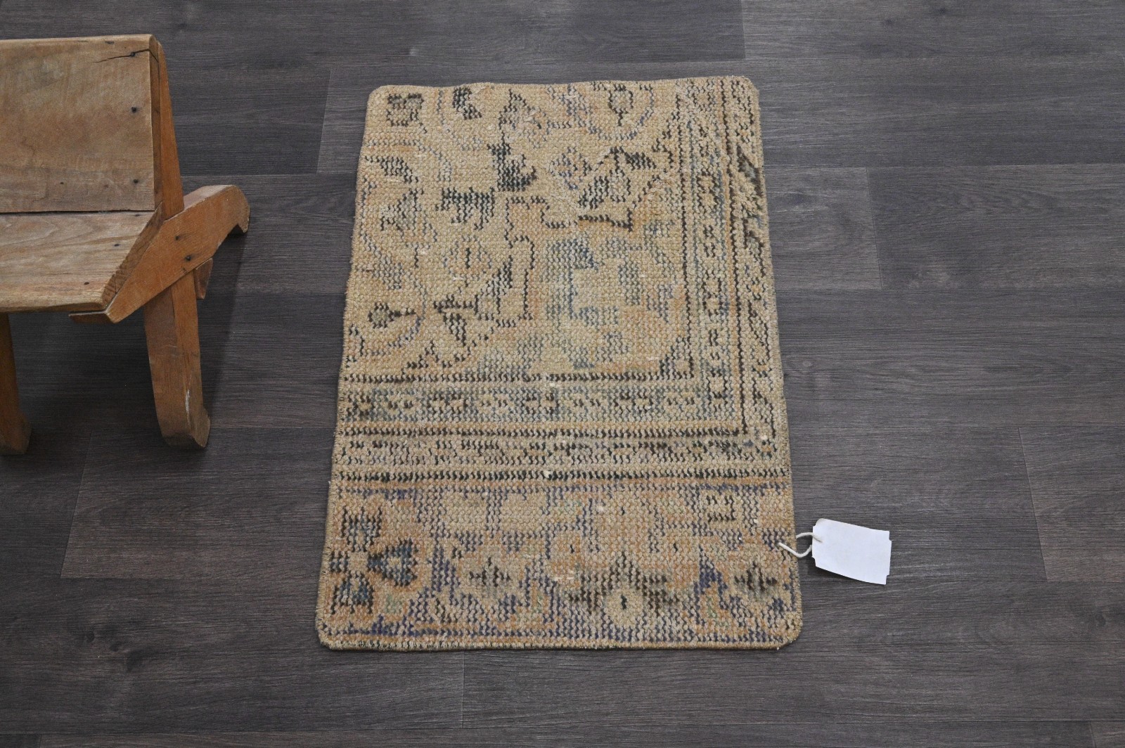 Oushak Turkish Doormat Rug 2x2 BEIGE Anatolian Handmade Vintage Small Kilim Rug gallery