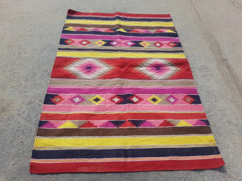 Vintage Handmade Nuloom Ladonna Tribal Wool Multicolor Kilim Rug 5.8x4.1 ft gallery