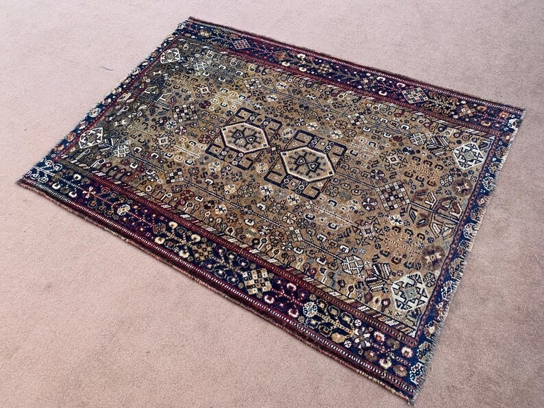 COLLECTORS' ITEM Vintage Stunning Fine Quality Natural Dye Kazak Caucasus Carpet gallery