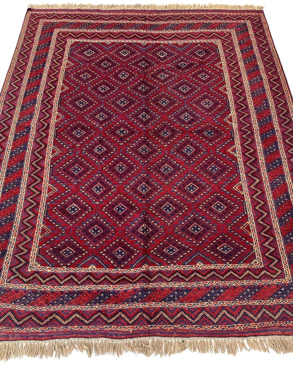 Hand-knotted Afghani Meshwani Wool Rug I Nakhunak Herati 5’1” x 6’3” gallery