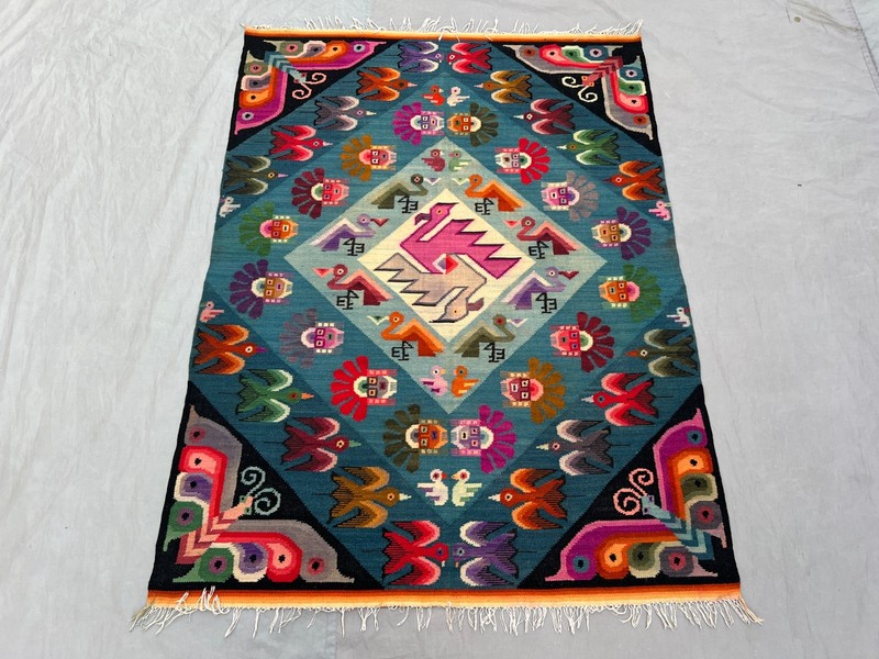 3'10x5'1ft Vintage Turkish Hand Woven Kilim Rug Flat Weave Colorful Tribal Carpe gallery