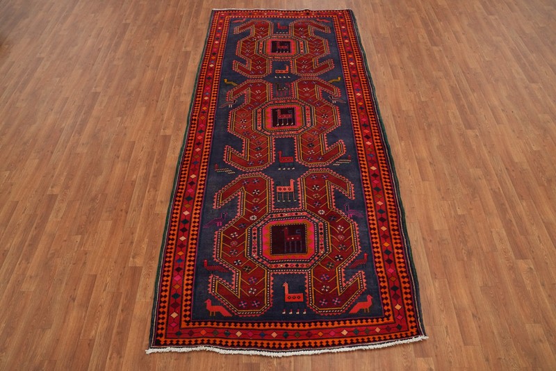 Vintage Traditional Style Animals Wool Area Rug 5x10 ft Hand-knotted gallery