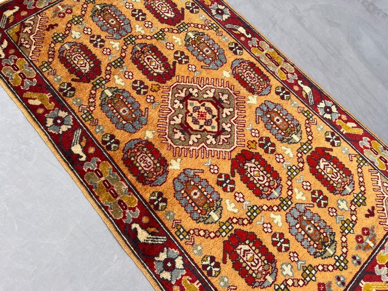 1'10 x 3'5 ft Vintage Turkish Inspired Caucasian Hand Knotted Kids Room Rug gallery