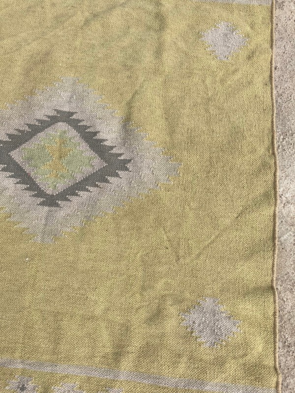 Vintage Traditional Handmade Turkish Geometric Wool Flat Kilim Rug 156x100 cm gallery