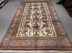 Fine Afghan Vintage Tribal Baluchi Rug 4×7 ft Hand Knotted Antique Oriental Rug
