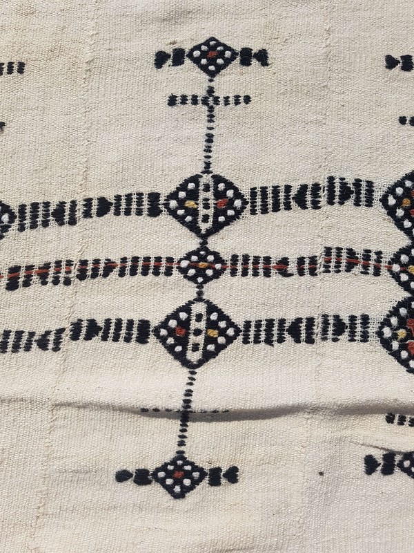 Vintage Handmade African Fulani Wool Kilim Rug Carpet 241x132 cm gallery