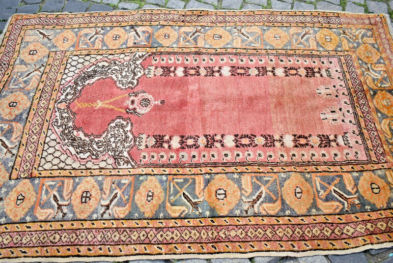 Fabulous Antique Rare Turkish Rug 45'' x 68'' Collectors Item Anatolian Wool Rug gallery