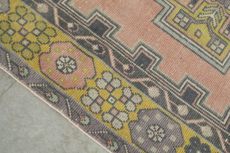 4x7 Turkish Area Rug Hand-Knotted Vintage Neutral Wool Rug Oushak Carpet,841 gallery