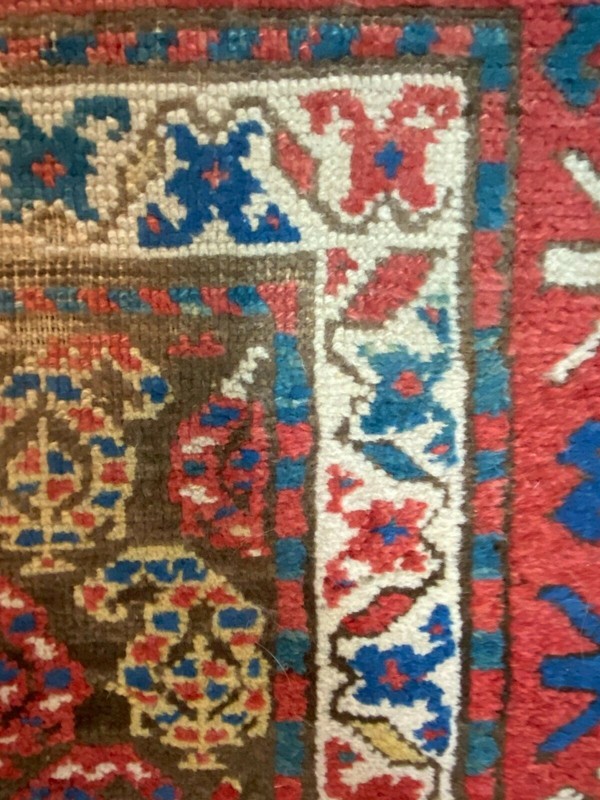 Antique Oriental Genje Carpet - Handwoven Caucasian Village Rug 3'4"x7'5" gallery