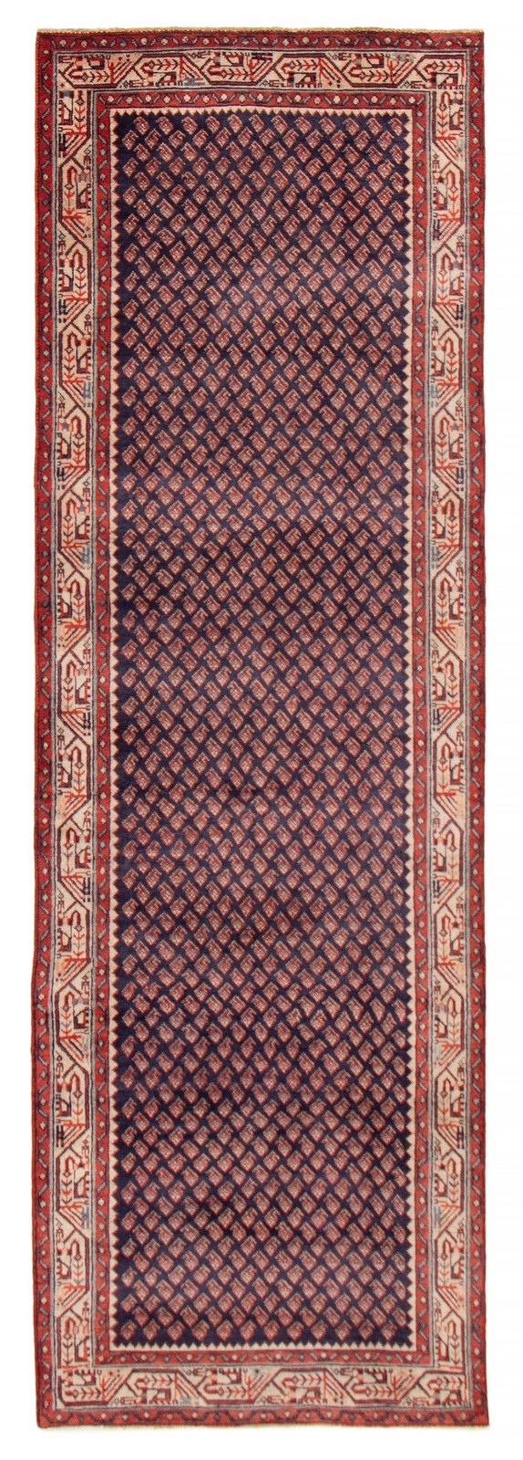 3'2" x 9'10" Vintage Hand-knotted Runner Rug Traditional Oriental Wool Carpet gallery