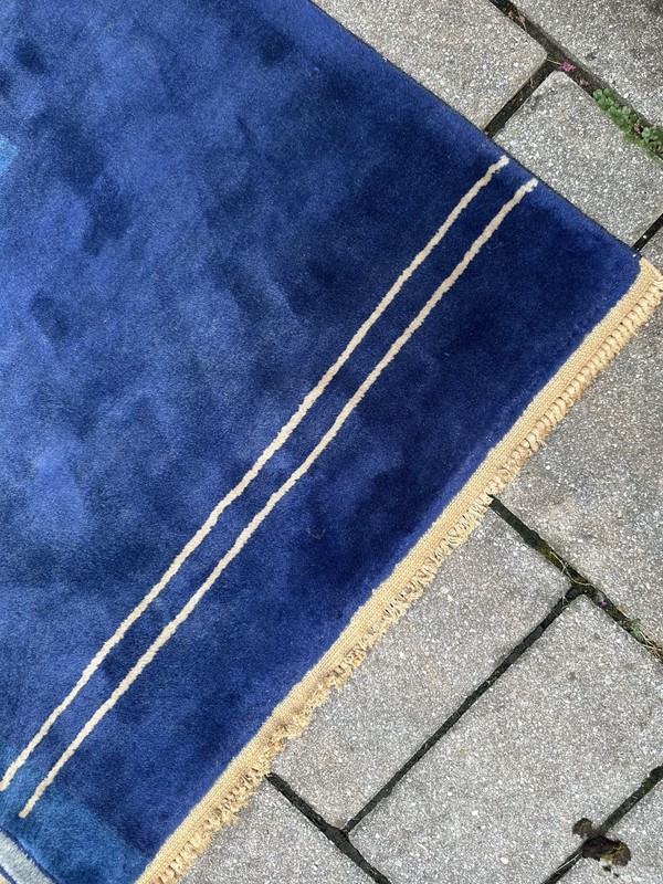 Antique 1930s-1940s Geometric Art Deco Wool Rug Carpet Vintage gallery