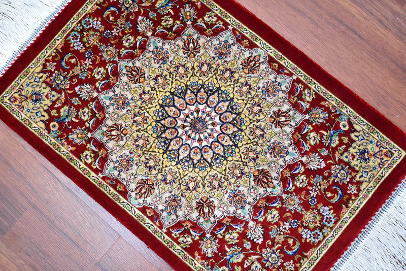 Silk Rug 100 % Bamboo Silk Mini Rug 16'' x 23'' Home Decor Rug Wall Hangings Rug gallery