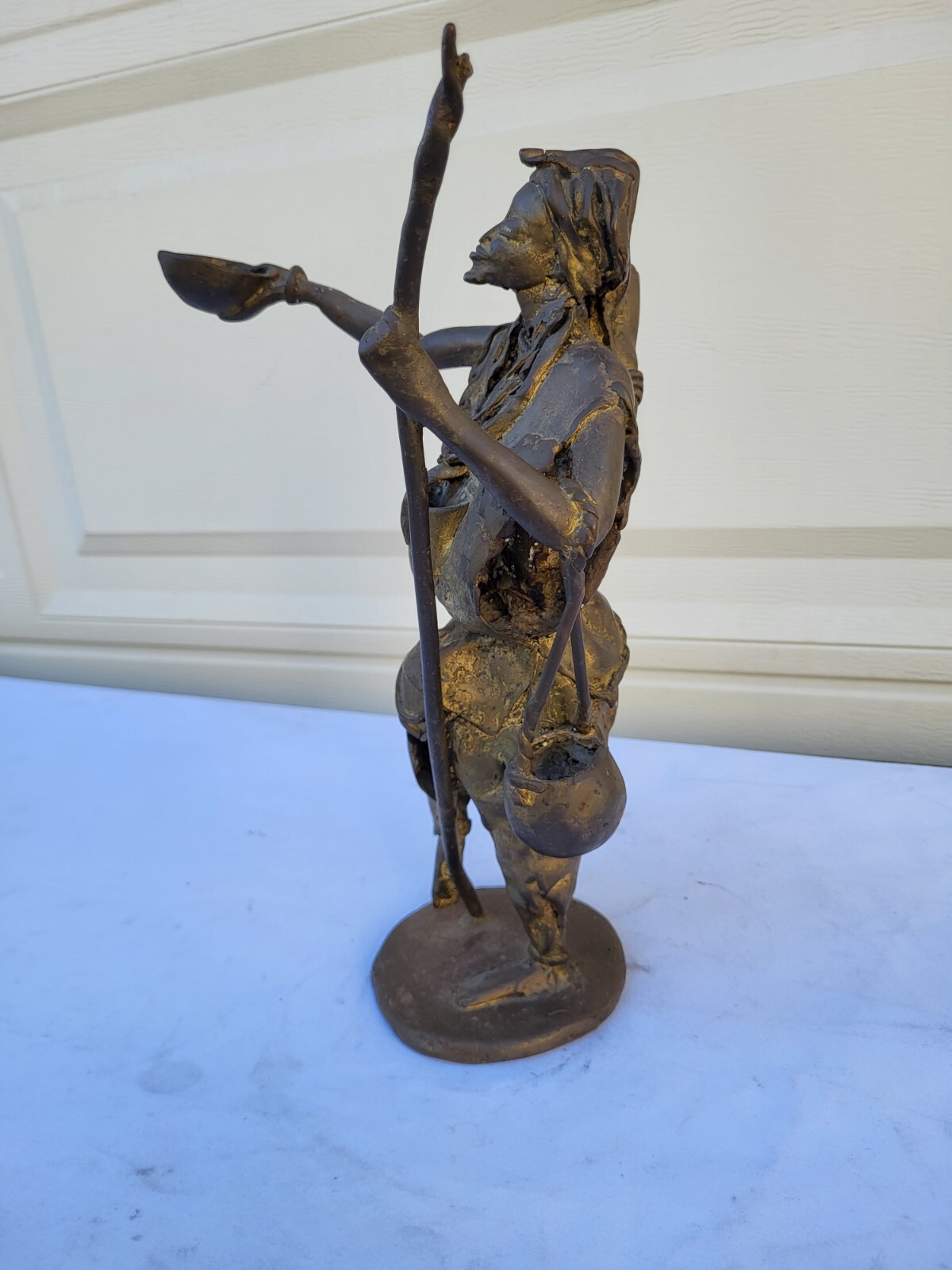 13 x 3 SIGNED TRIBAL GIVER SCULPTURE BY DERME MOROU 1940-2000 gallery