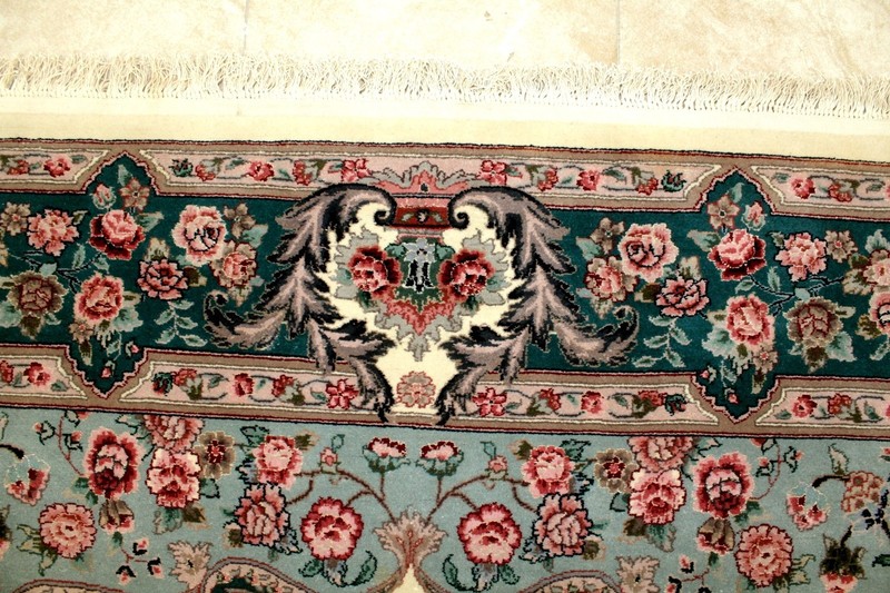 8X10 BREATHTAKING MASTERPIECE 400KPSI 50RAJ HAND KNOTTED SILK & WOOL TABRIZZ RUG gallery