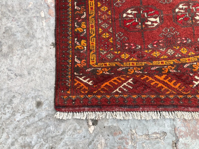 Antique Turkmen Tekke Rug 2'6x4'6 ft Afghan Hand Knotted Wool Rare Tribal Carpet gallery