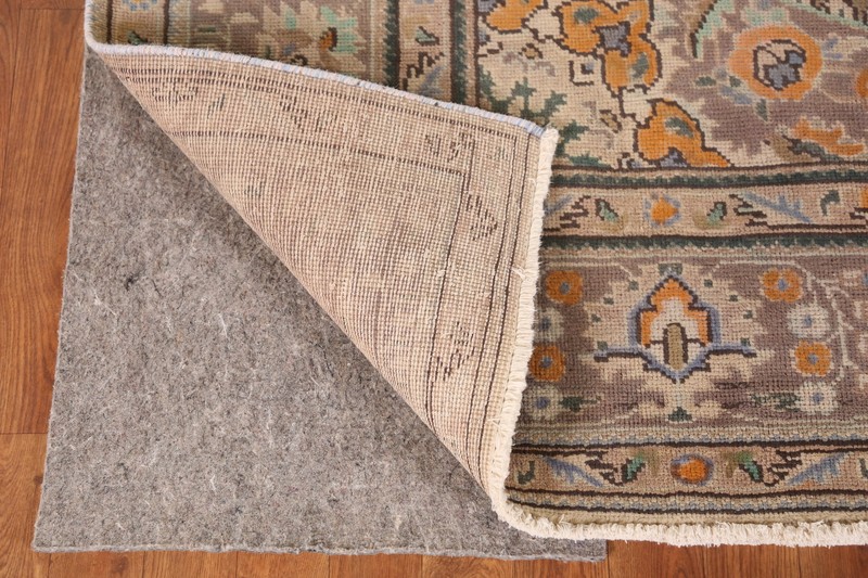 Floral Handmade Taupe/ Brown Living Room Area Rug Over-Dyed Vintage Carpet 8x11 gallery