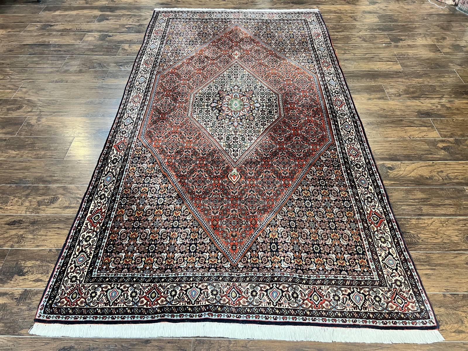 Oriental Rug 5x10 Wool Handmade Vintage Bidjar Carpet Mahi Herati Pattern gallery