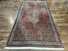 Oriental Rug 5×10 Wool Handmade Vintage Bidjar Carpet Mahi Herati Pattern
