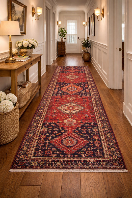 Muted Red Tribal Floral Design Oriental Rug Carpet Kitchen Hallway Decor 4X10 ft gallery