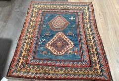 Antique Collectible Kazak Rug circa 1880, 3x4ft
