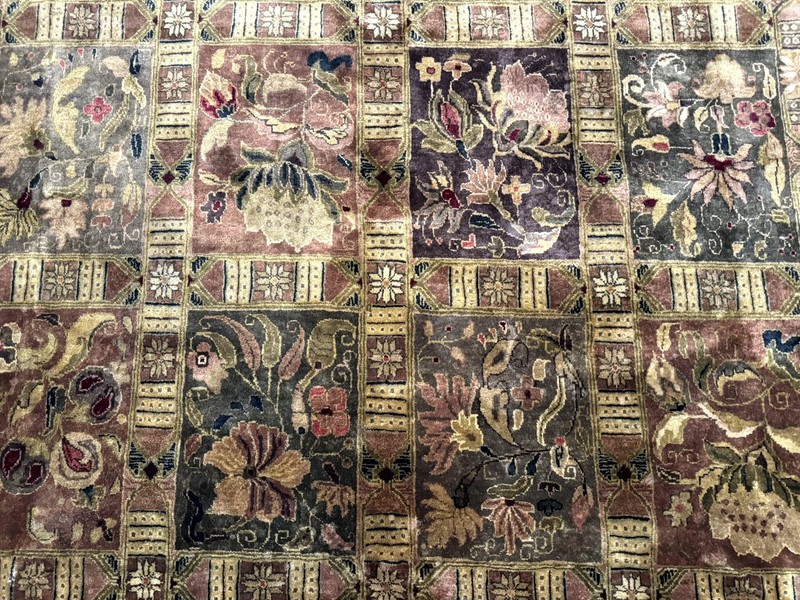 Indo Per'sian Rug 8.6 x 12 Panel Design Vintage Soft Wool Pile Multicolor gallery